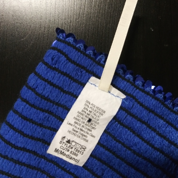 Ju Ju | Sexy Sequin Bandeau Royal Blue Top - Picture 6 of 7